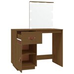 vidaXL Coiffeuse avec LED Marron miel 95x50x133 5cm Bois de pin massif