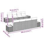vidaXL Ensemble de Sofa de Jardin 9 Pièces avec Coussins Beige Poly Rattan Acacia