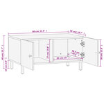 vidaXL Table basse noir 80x50x40 cm bois massif de manguier