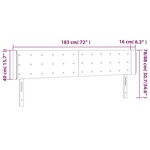 vidaXL Tête de lit à LED Vert foncé 183x16x78/88 cm Velours