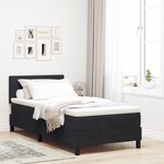 Lit à ressorts vidaXL avec matelas et LED noir 100x200 cm en velours
