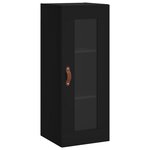 vidaXL Buffet haut Noir 34 5x34x180 cm Bois d'ingénierie