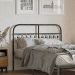 vidaXL Tête de lit métal noir 120 cm