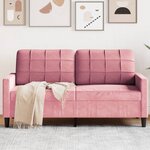 vidaXL Canapé à 2 places Rose 140 cm Velours