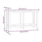 vidaXL Banc de travail Noir 140x50x80 cm Bois de pin massif