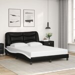 vidaXL Cadre de lit sans matelas noir et blanc 120x200 cm similicuir