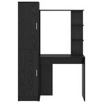 vidaXL Bureau avec rangement Chêne noir Bois d'ingénierie