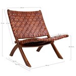 Chaise en teck et cuir marron PERUGIA