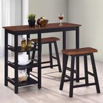 vidaXL Assortiment de bar 3 Pièces MDF Noir