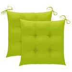 vidaXL Chaise à bascule avec coussin vert vif Bois de teck solide