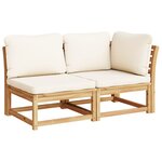 vidaXL Salon de jardin 2 Pièces avec coussins bois massif d'acacia
