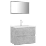 vidaXL Ensemble de meubles de salle de bain Gris béton Aggloméré