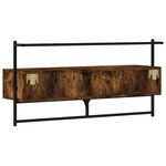 vidaXL Meuble TV mural chêne fumé 100 5x30x51 cm bois d'ingénierie