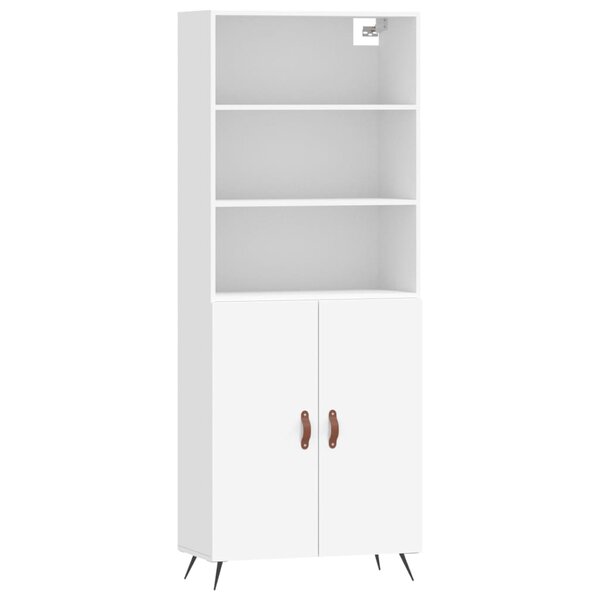 vidaXL Buffet haut Blanc 69 5x34x180 cm Bois d'ingénierie