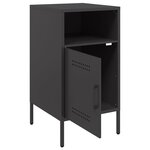 vidaXL Table de chevet noir 36x39x68 cm acier laminé à froid