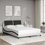 vidaXL Cadre de lit sans matelas blanc et noir 140x200 cm similicuir
