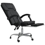 Chaise fauteuil siège pivotante de inclinable de bureau informatique étude similicuir noir 02_0024262