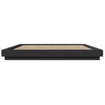 vidaXL Cadre de lit avec lumières LED noir 180x200 cm bois ingénierie