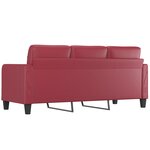 vidaXL Canapé à 3 places Rouge bordeaux 180 cm Similicuir