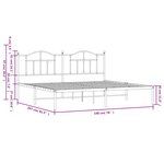 vidaXL Cadre de lit métal sans matelas et tête de lit blanc 193x203 cm