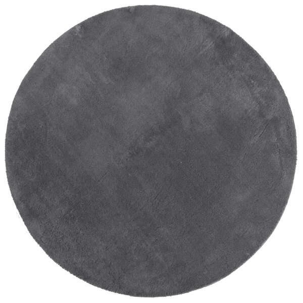 vidaXL Tapis HUARTE à poils courts doux et lavable anthracite Ø 200 cm