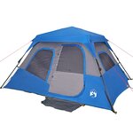 vidaXL Tente familiale 6 personnes bleu libération rapide imperméable