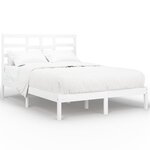 vidaXL Cadre de lit Blanc Bois massif 160x200 cm