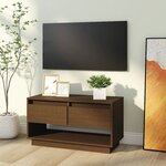vidaXL Meuble TV Marron miel 74x34x40 cm Bois de pin massif