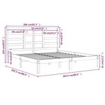 vidaXL Cadre de lit Gris Bois massif 200x200 cm