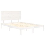 vidaXL Cadre de lit sans matelas blanc 135x190 cm bois massif