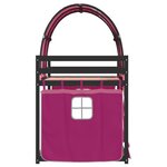 vidaXL Lit superposé avec rideaux rose 90x200 cm bois pin massif