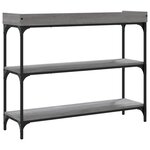 vidaXL Table console avec étagères sonoma gris 100x30x80 cm