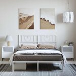 vidaXL Cadre de lit métal sans matelas et tête de lit blanc 135x190 cm
