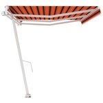 vidaXL Auvent automatique sur pied 600x350 cm Orange/marron