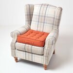 Coussin d'assise rehausseur en coton Terracotta  50 x 50 x 10 cm - HOMESCAPES