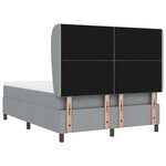 Lit à sommier à ressorts vidaXL avec matelas - Gris clair  140x200 cm  Tissu