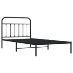 vidaXL Cadre de lit métal avec tête de lit noir 107x203 cm