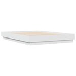 vidaXL Cadre de lit avec lumières LED blanc 140x200 cm