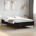 vidaXL Cadre de lit sans matelas noir 120x190 cm