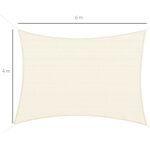 Voile d'ombrage rectangulaire 4 x 6 m toile solaire taud de soleil crème