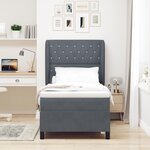 Lit box spring vidaXL avec matelas gris foncé 90x190 cm en velours
