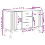 vidaXL Buffet OLDEN gris et marron 114x43x73 5 cm bois massif de pin