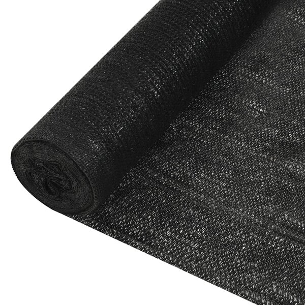 vidaXL Filet brise-vue Noir 3 6x25 m PEHD 150 g/m²