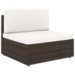 vidaXL Salon de jardin 8 Pièces avec coussins Marron Résine tressée