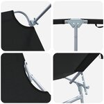 vidaXL Chaises longues pliantes 2 Pièces avec auvent en tissu Oxford 600D noir