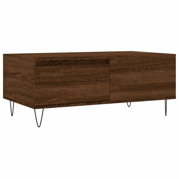 vidaXL Table basse Chêne marron 90x50x36 5 cm Bois d'ingénierie