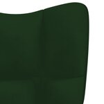 vidaXL Chaise de relaxation avec repose-pied Vert foncé Velours