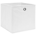 vidaXL Boîtes de rangement 10 Pièces Tissu intissé 28x28x28 cm Blanc