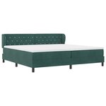 Lit Box Spring vidaXL avec Matelas Vert Foncé 200x200 cm Velours