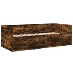 vidaXL Lit de jour et tiroirs chêne fumé 100x200 cm bois d'ingénierie